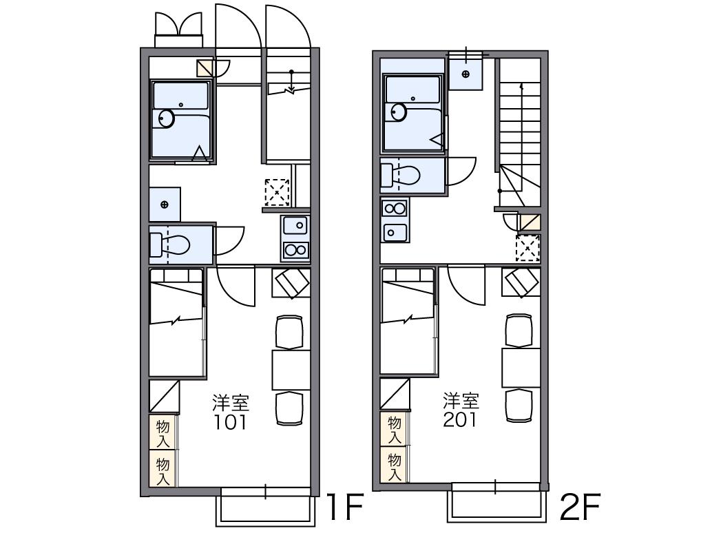 レオパレスドミール宮内(1K/2階)の間取り写真