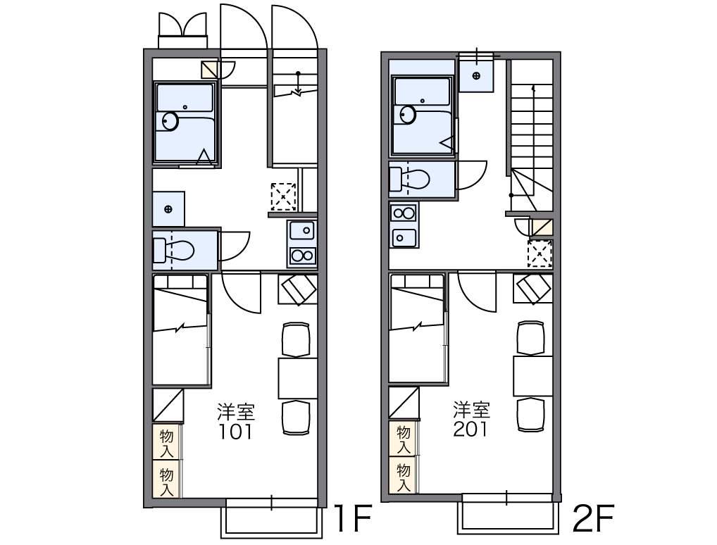 レオパレスドミール宮内(1K/1階)の間取り写真