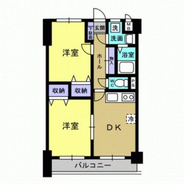 グリーンコート力(2DK/3階)の間取り写真