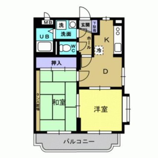 ガーデンハウス(2DK/2階)の間取り写真