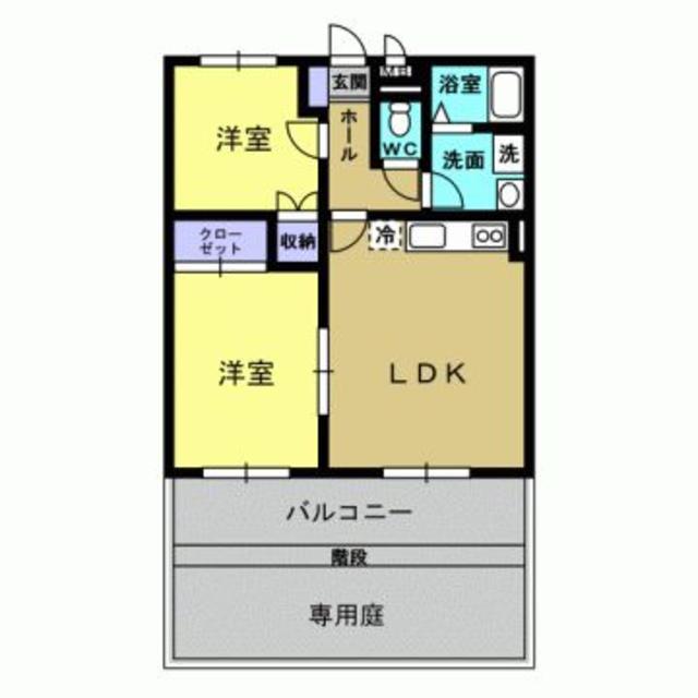 ベーシックパレス(2LDK/1階)の間取り写真