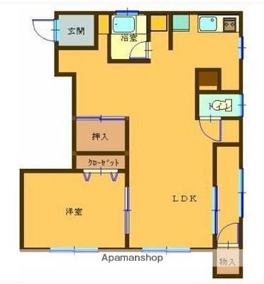 ファミールM(1LDK/4階)の間取り写真