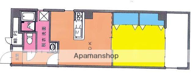 Uフラット(1LDK/3階)の間取り写真