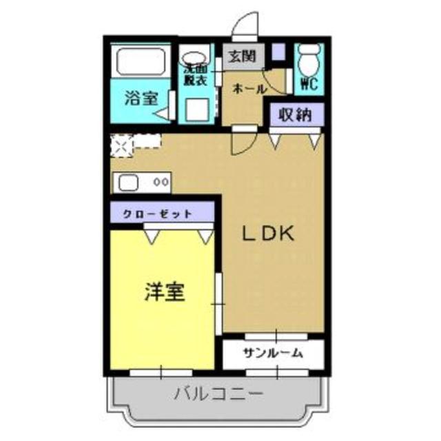 プリマベーラ(1LDK/2階)の間取り写真