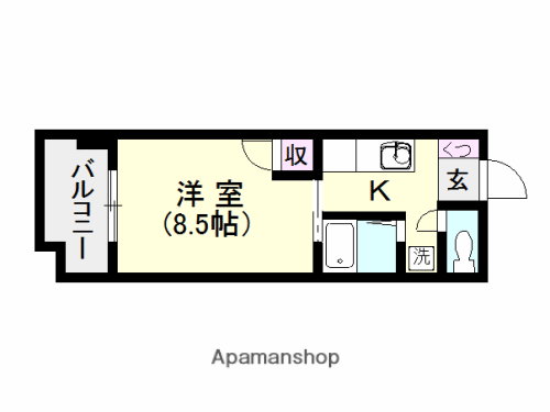 スタシオン西田(1K/5階)の間取り写真