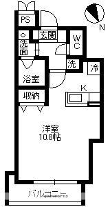 さくらヒルズ樋之口参番館(ワンルーム/8階)の間取り写真