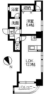 さくらヒルズ樋之口参番館(1LDK/5階)の間取り写真