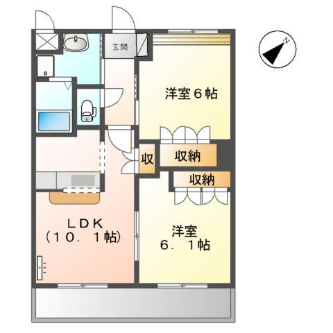 ハイムクレシア(2LDK/1階)の間取り写真