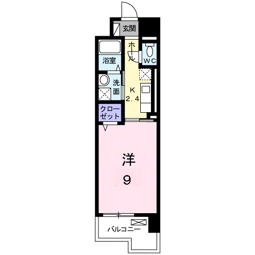 ウェーブⅡ(1K/3階)の間取り写真