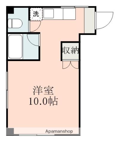 坂元ビル(ワンルーム/2階)の間取り写真