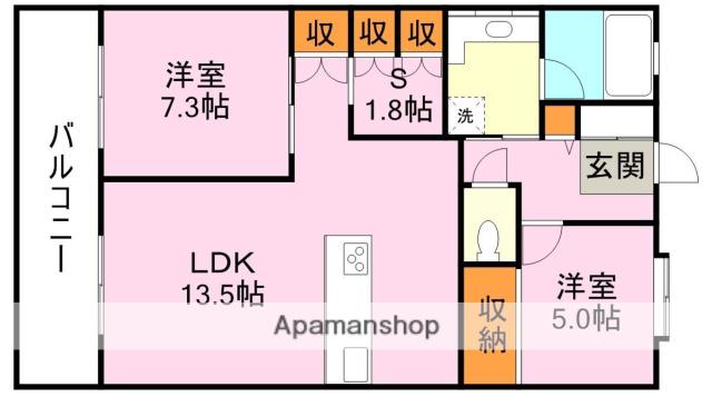 D＇クラディア高見馬場(2SLDK/8階)の間取り写真