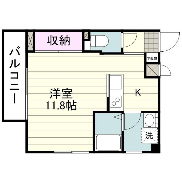 ヴァーヴェルデン(ワンルーム/3階)の間取り写真