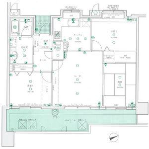 ダイアパレス高麗本通(3LDK/12階)の間取り写真
