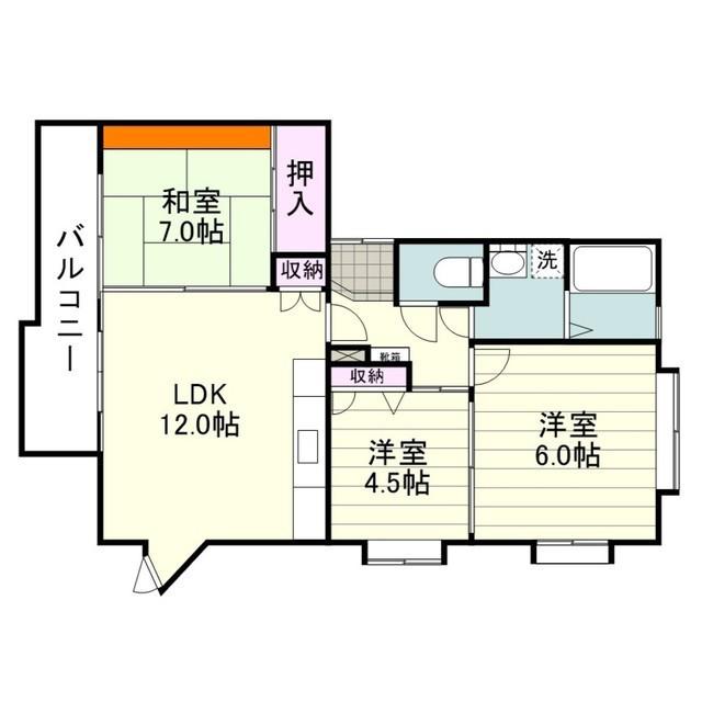 ガーデニア下荒田(3LDK/4階)の間取り写真