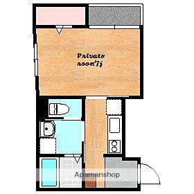 シャトーアベニール(1K/2階)の間取り写真