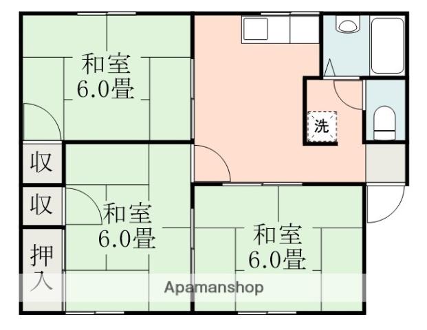 クレフォート(3DK/2階)の間取り写真