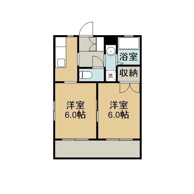 エレガンスリリー(2K/1階)の間取り写真