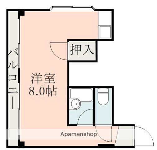 プランドール(ワンルーム/4階)の間取り写真