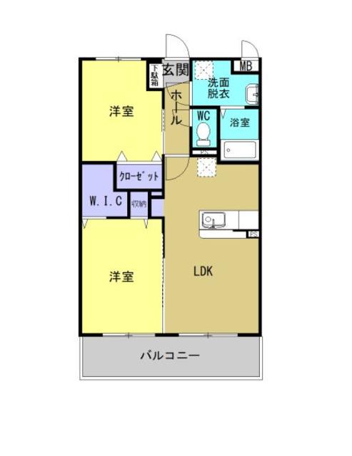 BASIC B.L.D 霧島(2LDK/4階)の間取り写真