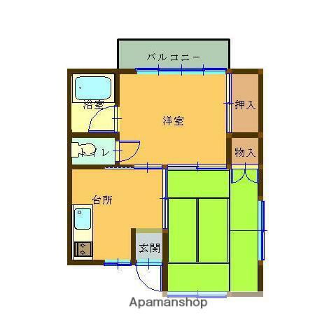 水口アパート(2K/2階)の間取り写真