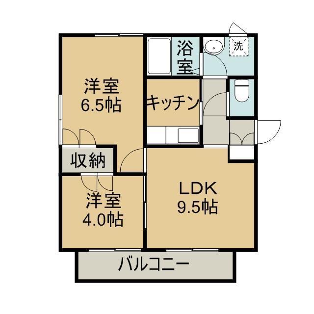 メゾンMANA(2LDK/2階)の間取り写真