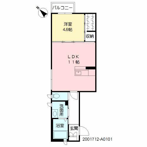 KーブルーノⅠ(1LDK/1階)の間取り写真