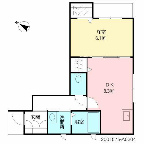 KーブルーノⅡ(1LDK/2階)の間取り写真