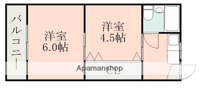 コーポ水勝(2K/2階)の間取り写真