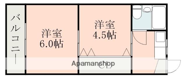 コーポ水勝(2K/1階)の間取り写真