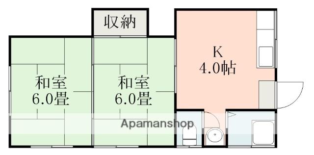 川崎アパート(2K/2階)の間取り写真