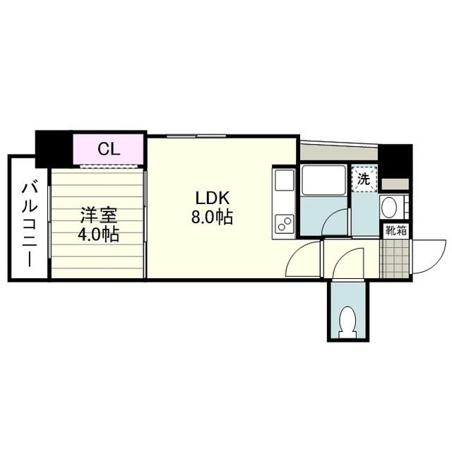 D DESIGN上之園(1LDK/8階)の間取り写真