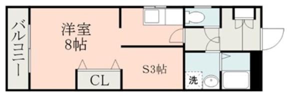 N＇Sグランデール(ワンルーム/3階)の間取り写真