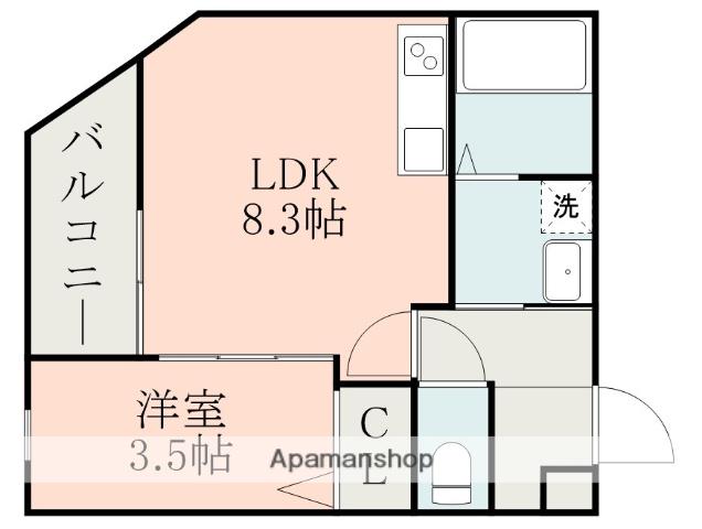 LINKCREST谷山電停南(1LDK/2階)の間取り写真