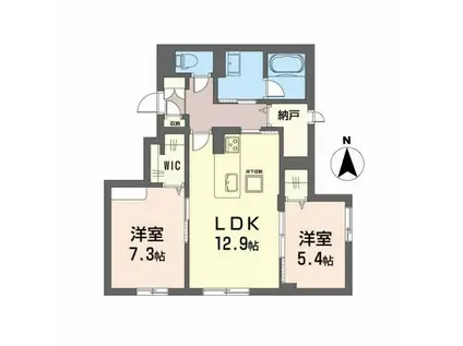 シャーメゾン大龍B棟(2LDK/1階)の間取り写真