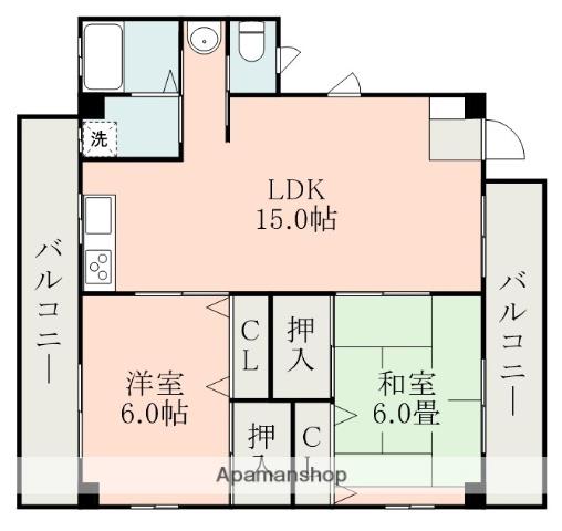 Mコーポ(2LDK/2階)の間取り写真