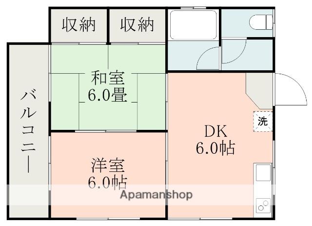 DREAM6(2DK/2階)の間取り写真