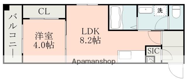 LA-CHIC東谷山(1LDK/3階)の間取り写真