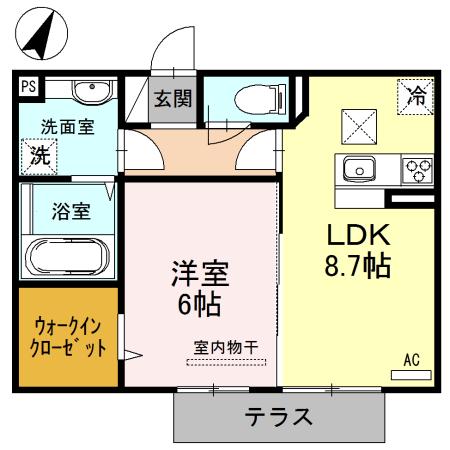 ソフィアこまち(1LDK/1階)の間取り写真