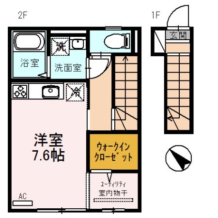 CASA LEMON(ワンルーム/2階)の間取り写真