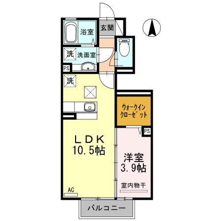 フォレストパークサイド永利(1LDK/1階)の間取り写真
