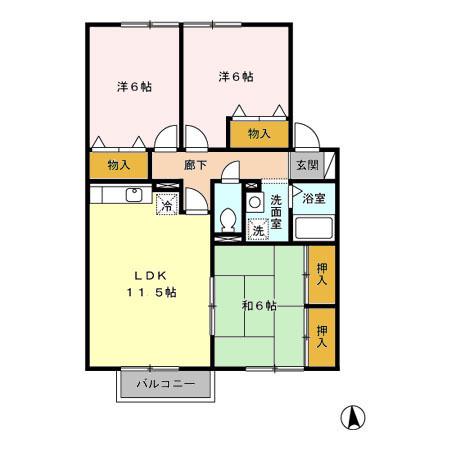 セジュール雅(3LDK/2階)の間取り写真