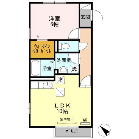 サンモールスクエア(1LDK/1階)の間取り写真