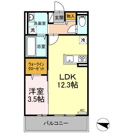ラ・サンテ(1LDK/3階)の間取り写真