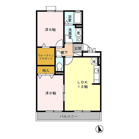 エクセラ21(2LDK/3階)の間取り写真
