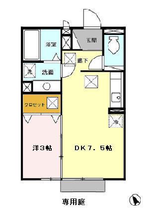 メゾン・ラフィーネ(1DK/1階)の間取り写真