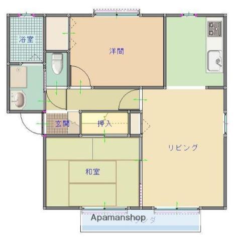 アプリコットステージⅡ(2LDK/2階)の間取り写真