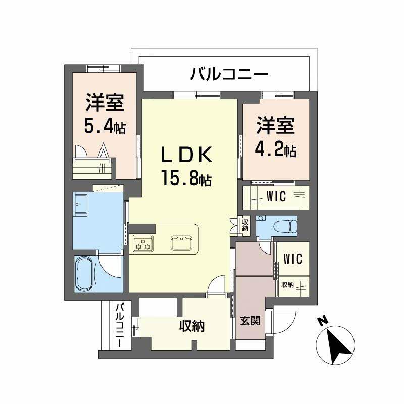 WITHPLUS天保山公園(2SLDK/3階)の間取り写真