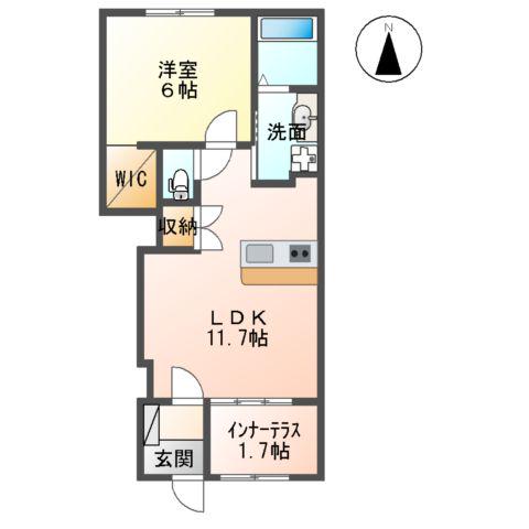 A・グランドパレスⅡ(1LDK/1階)の間取り写真