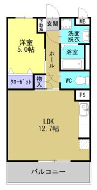 エンジェル(1LDK/1階)の間取り写真