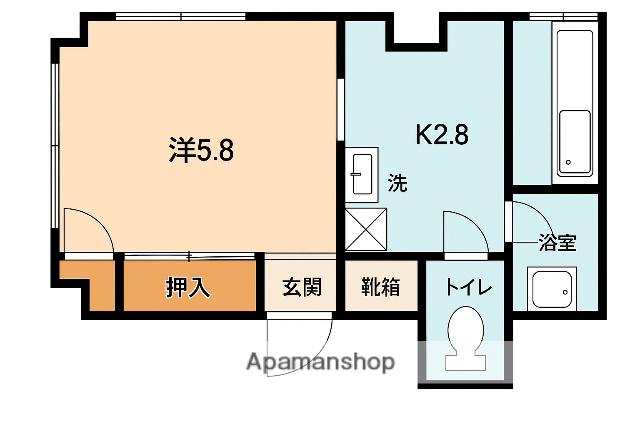 有島ビル(ワンルーム/3階)の間取り写真